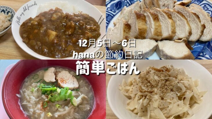 簡単ごはん/カレーライス、大根サラダ/簡単ローストチキン、もやしスープ