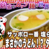 サッポロ一番 塩らーめん まさかのうどん！？ タテビッグ【魅惑のカップ麺の世界4230杯】