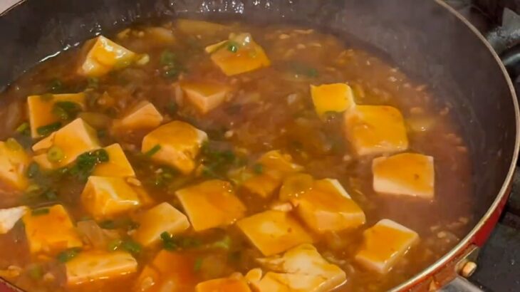 一人暮らし節約レシピ！！鶏ひき肉低カロリー麻婆豆腐の作り方！！！