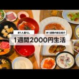 【料理Vlog】【1週間2000円生活】〜1人暮らしOLの30分で作る1週間の自炊記録〜