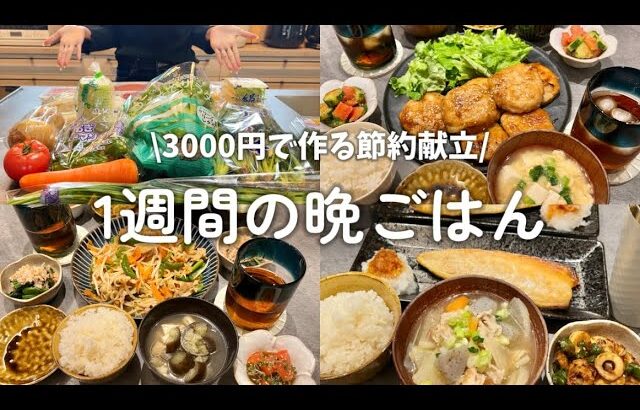 【1週間献立】3000円で作る節約晩ごはん🍳✩野菜たっぷり美味しい献立紹介🥕🍅🥒🫑🧅