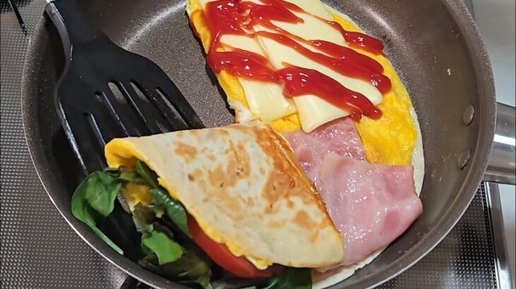 超時短‼️Super easy tortilla recipe トルティーヤでよい朝食に！