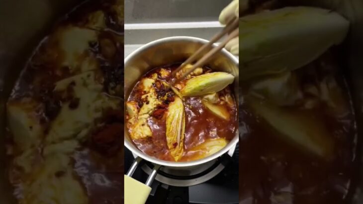 Cooking Spicy Noodle Soup 🍜 This Time with Soft Tofu, Chinese Cabbage & Chili Oil 🌶️🔥 #cooking#food