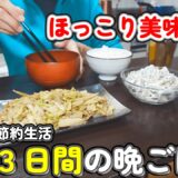 【１人暮らし節約生活】ちょっと頑張る、ほっこり美味しい3日間の晩ごはん！