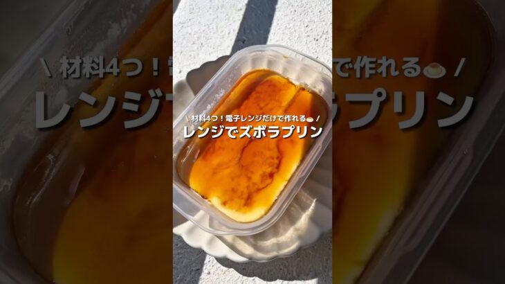 【ズボラプリン】材料4つ！電子レンジで作れる超簡単プリン🍮しっかりプリンの味で、お手軽最高✌︎ヤケドは気を付けてね⚠️#アレンジ #アレンジやさん #簡単 #おやつ #プリン #レンジ #カラメル