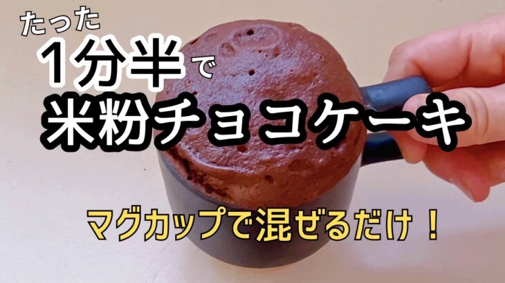 たった1分半！混ぜるだけで簡単！米粉のマグカップチョコケーキ