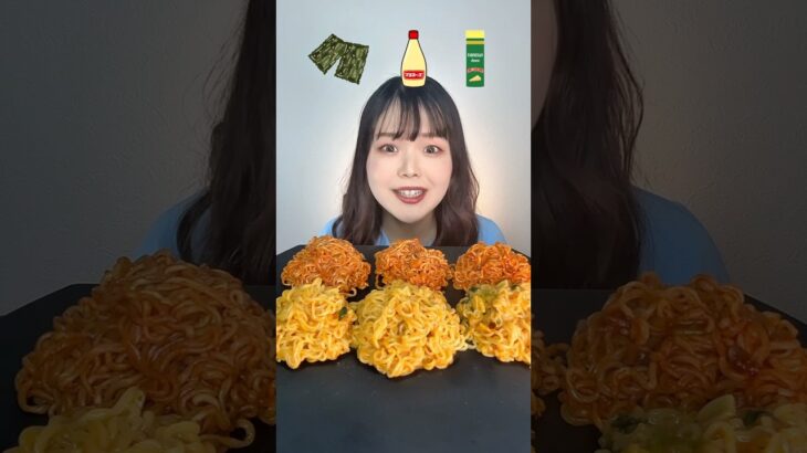 辛ラーメンやきそばシリーズ #mukbang #辛ラーメン #辛ラーメンアレンジ #トゥーンバ