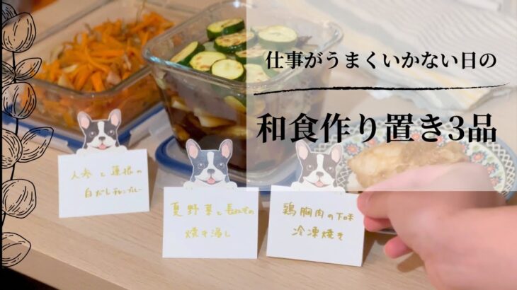【独身貴族の休日】【料理vlog】仕事がうまくいかない沈みがちな日々を振り返る。和食作り置きで心の平穏を取り戻そうとした日。