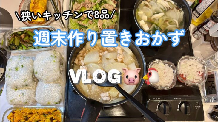 [8品作り置き]狭いキッチンでどどんと作るよVlog🐷平日楽する作り置き🌙一人暮らし会社員🌸