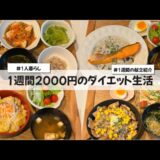 【料理Vlog】【1週間2000円のダイエット生活】〜1人暮らしOLの30分で作る1週間の自炊記録〜