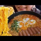 【爆食】辛ラーメンチゲ鍋をひたすら食べる|モッパン|eating|asmr|爆食|Mukbang|食べる音│大食い