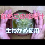 [なめこの味噌汁]一人暮らしレシピ。今回は生わかめを使ったなめこの味噌汁を作りました。#味噌汁　#なめこ