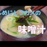 [しめじとワカメでお味噌汁]一人暮らしレシピ。シンプルな、お味噌汁作りました。定食屋さんの味。#味噌汁