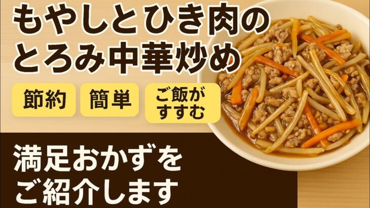節約満足おかず｜もやしとひき肉のとろみ中華炒め#節約レシピ #簡単料理 #中華炒め #ご飯がすすむ #ひき肉レシピ #もやしレシピ #時短おかず