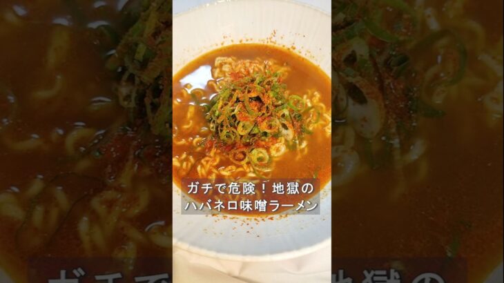 超激辛注意！地獄のハバネロ味噌ラーメン。レシピのせるけど危険なレベルの超激辛なので苦手な人は絶対マネしないでな#激辛 #激辛ラーメン #激辛チャレンジ #激辛グルメ #サッポロ一番#shorts