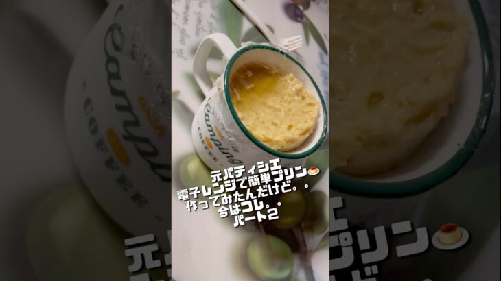 【電子レンジで簡単プリン】【なんちゃって元パティシエ】作ってみたけど。。。今はコレ。。パート2 センスの無さ際立ってることで。。🤣💦