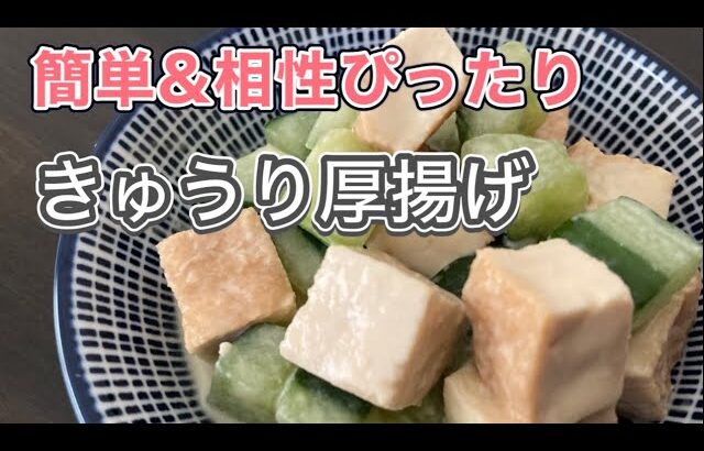 【厚揚げときゅうりのレシピ】切ってレンチン簡単おかず！運動部の子の食事にもおすすめ