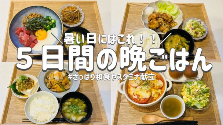 【節約レシピ】暑い日にはこれ！/さっぱり和食やスタミナ献立！/買い物リストとまとめ買いで節約！/概要欄に買い物リスト載せています/3人家族節約簡単献立