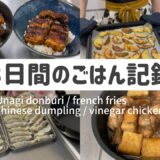 【主婦の日常】灼熱のキッチンで作る３日間のごはん記録/うな丼/ポテトフライ/ぎょうざ/手羽元の酸っぱ煮