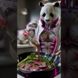 ダイエットレバニラ炒めの作り方を教えるAIパンダ #shorts