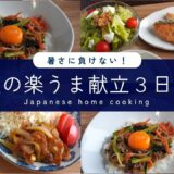 〜お知らせ有り📢‼️〜#58【3日間の夕飯献立】夏の時短レシピ！猛暑を乗り切る野菜たっぷり晩ごはん