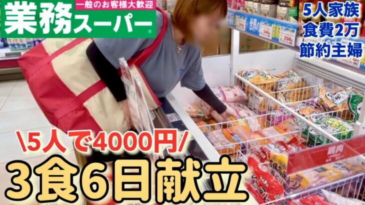【食費の節約】5人家族の3食6日献立/業務スーパーでまとめ買いした食費5000円以下/ドケチすぎた節約主婦のリアルな節約生活