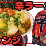 辛ラーメンを最高に旨く食べるには？　/　人気の「辛ラーメン」をジャンクで濃厚な味付けに増し増し、トッピングもド派手に盛り付けてみました！　【50代独身男性契約社員】