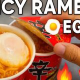 ASMR Shin Ramyun Ramen Hack with Egg 🔥🍜 | Spicy Korean Cup Noodles