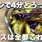 レンジで4分！とろける茄子のダイエット副菜｜ごま油香るヘルシーレシピ #ダイエットレシピ　＃ナスレシピ