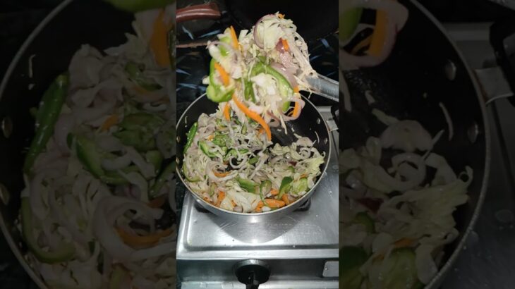 बहुत टेस्टी बना #foodforfoodies #streetfood #cooking #chawmin #veghakkanoodles