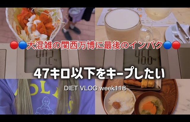 【主婦ダイエットvlog】ダイエット中主婦。118週目|食事記録|体重体脂肪率記録|関西万博海外レストランチェコ
