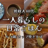 【日々の料理】自炊ルーティン｜もつ鍋｜カップ焼きそば｜在宅ワーク【一人暮らしの食生活】