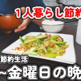 【1人暮らし節約生活】月曜から金曜日の晩ご飯｜無理しない節約ごはん