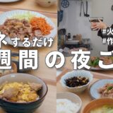 #100【1週間献立】3000円で作る節約晩ご飯｜火を使わない作り置きでラクする2人暮らし夜ご飯おかず
