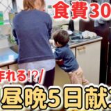 【節約ルーティン】3食5日節約ご飯/食費27000円でやりくりする節約主婦が冷蔵庫にある物で１週間節約レシピを公開！節約生活